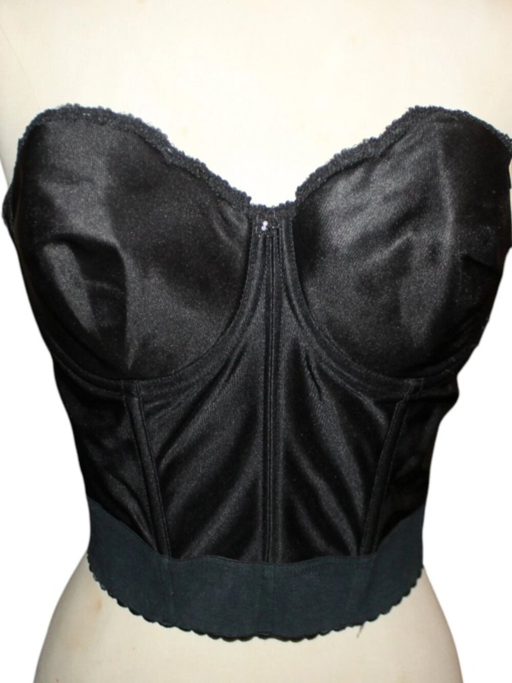 Black Longline Strapless Bustier Bra
